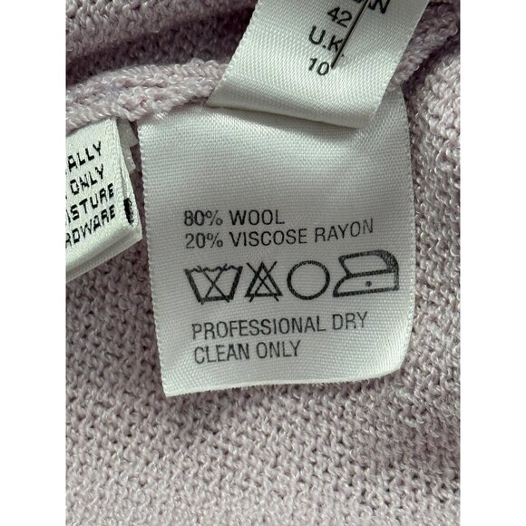 St. John Collection Santana Knit Cardigan Lilac W/ Black White Trim Size 8 -READ - Picture 13 of 14
